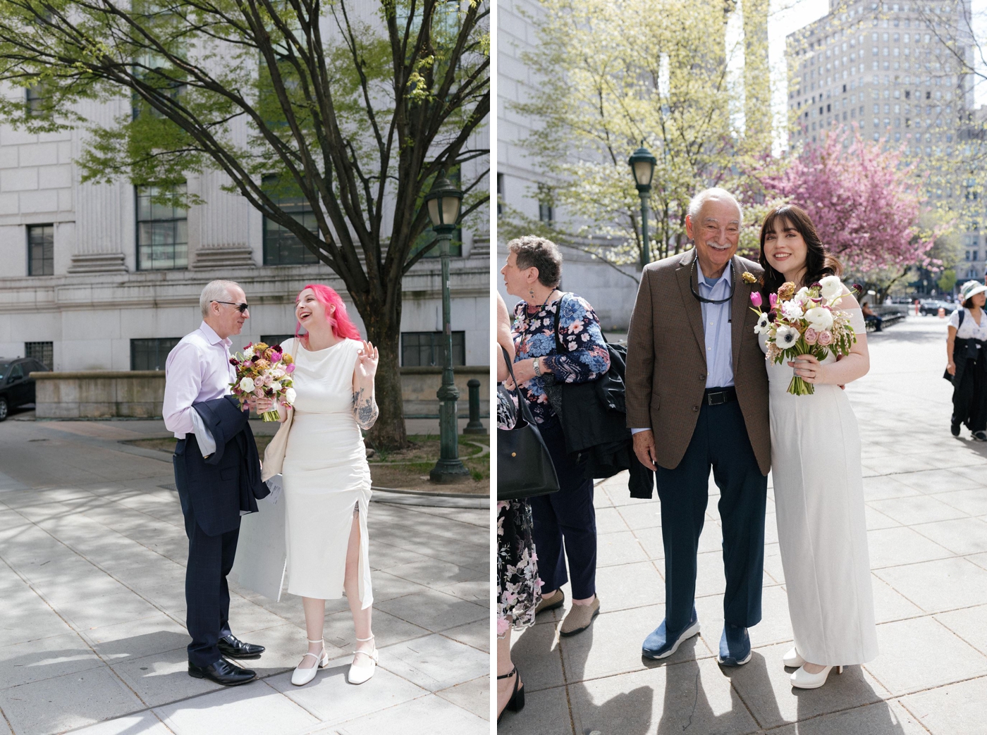 Springtime elopement at City Hall in NYC