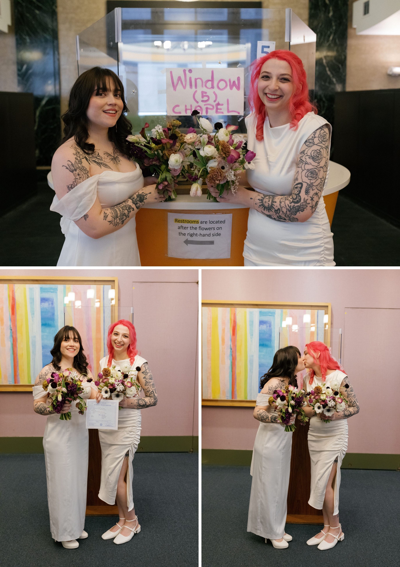 Brides eloping at City Hall in NYC