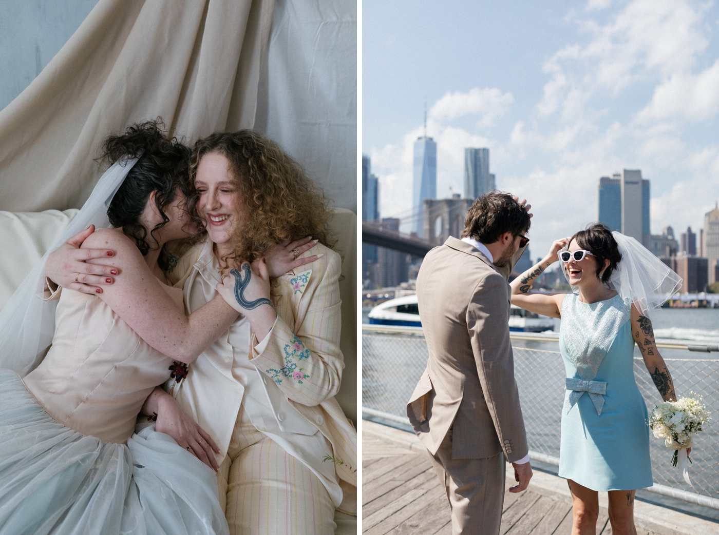 Vintage inspired outfits for a NYC elopement