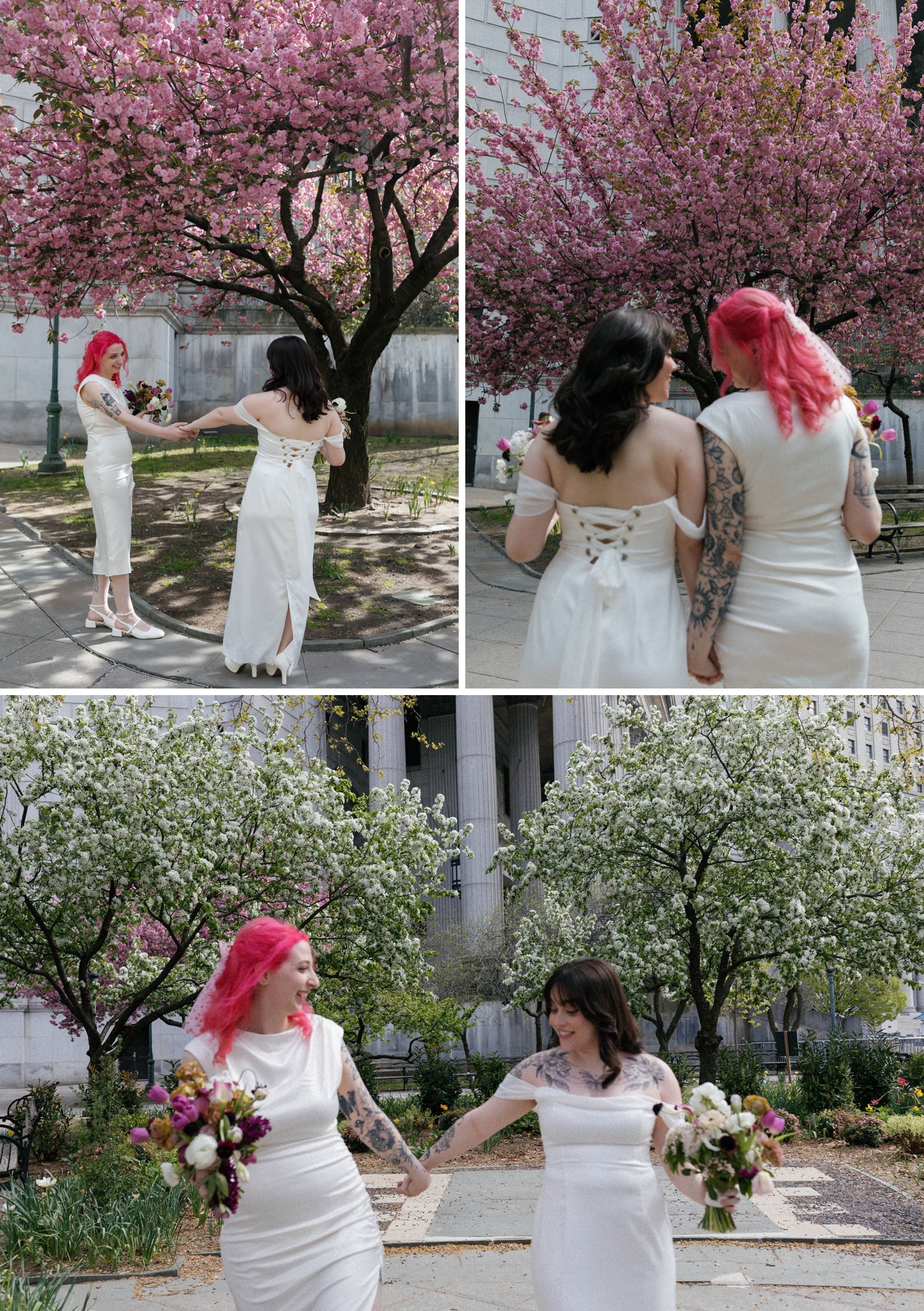 Cherry Blossoms in New York City for an elopement session