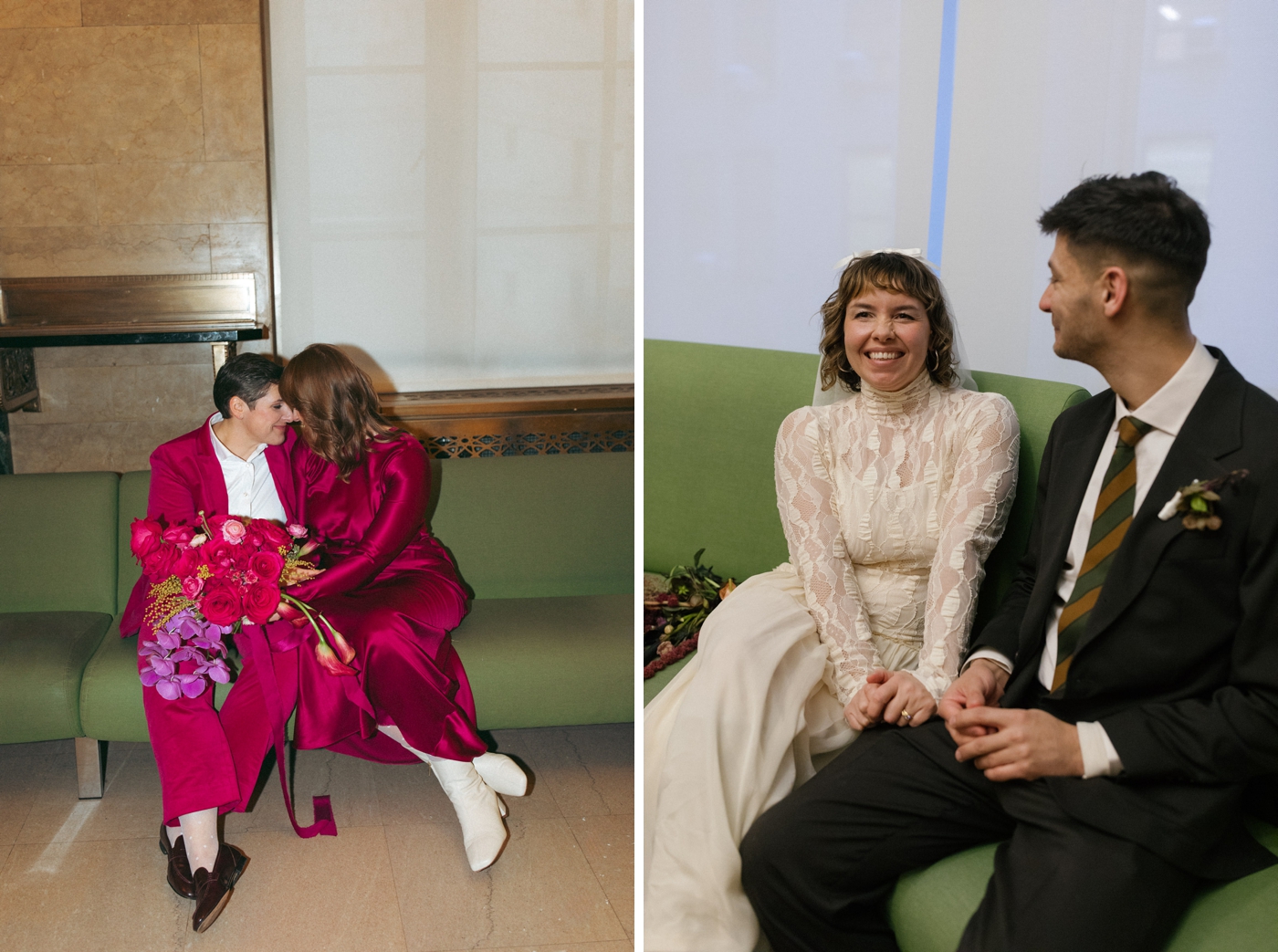 Vintage NYC City Hall elopement outfits