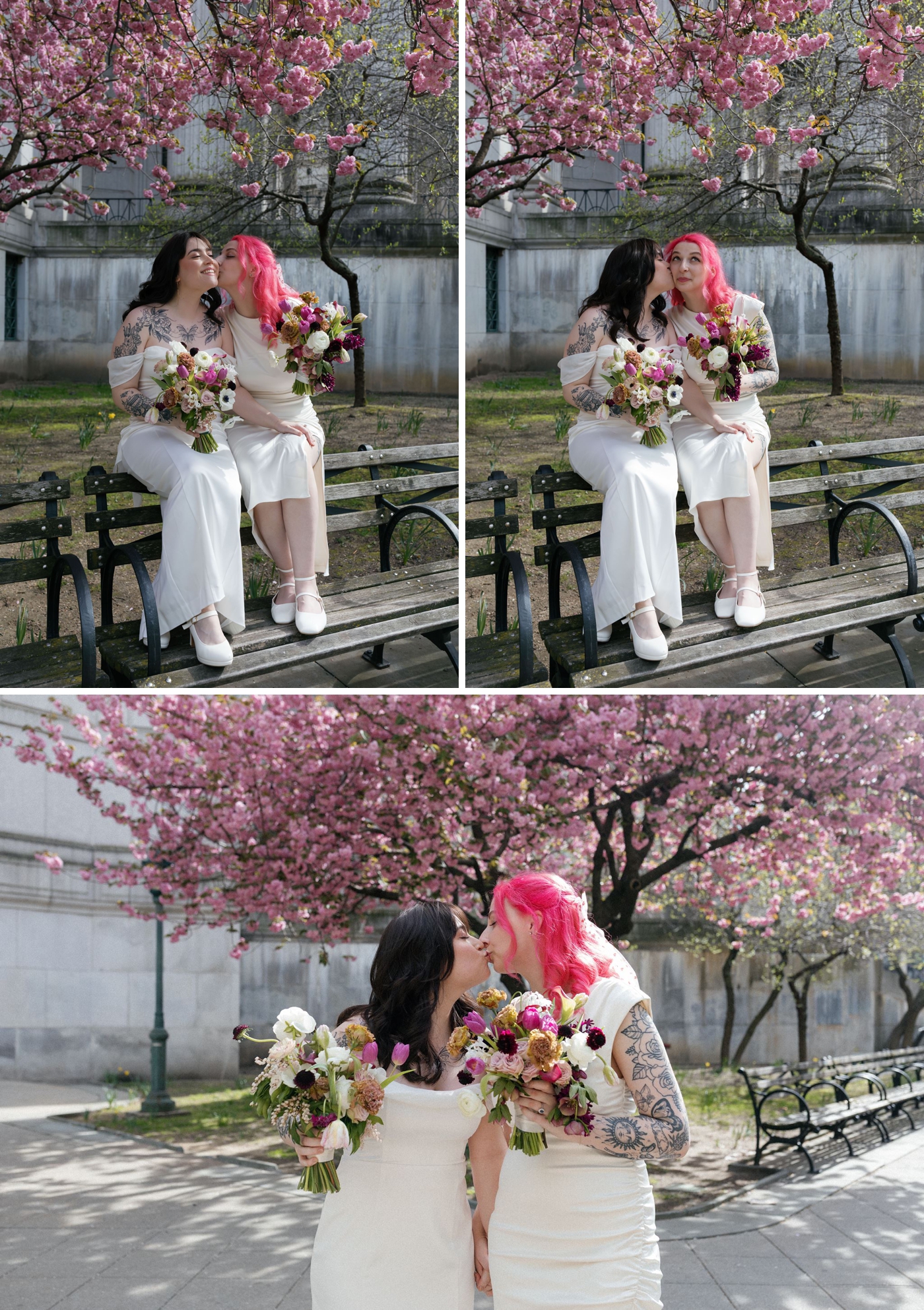Cherry Blossom Elopement in NYC