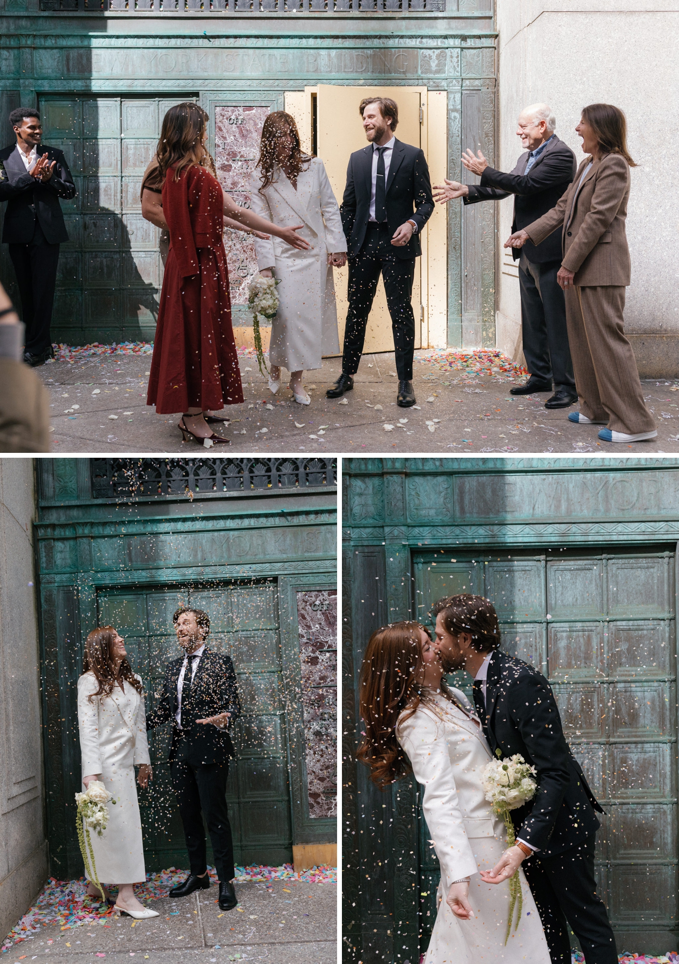 Confetti celebration after NYC City Hall Elopement 