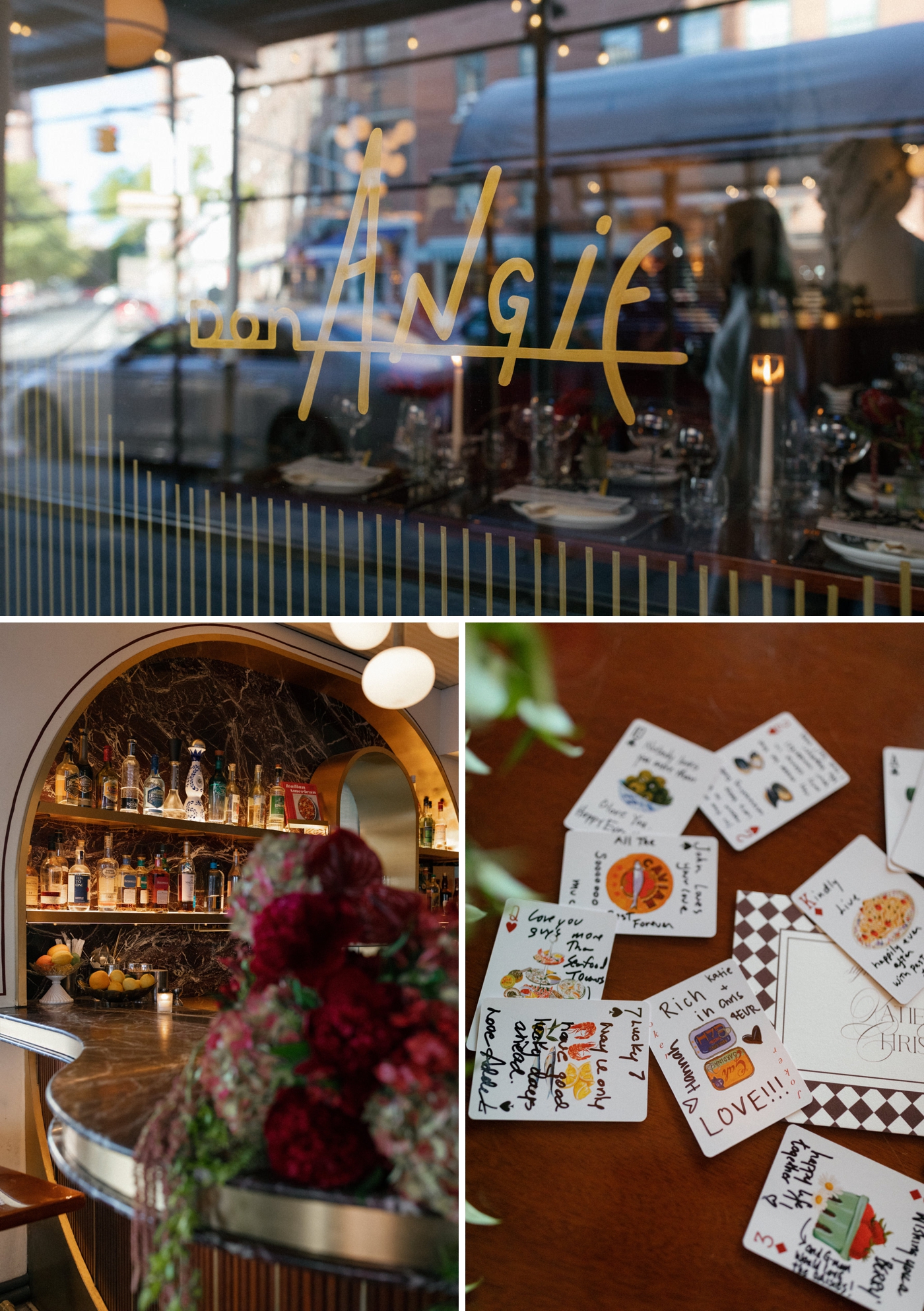 Wedding reception dinner at Don Angie