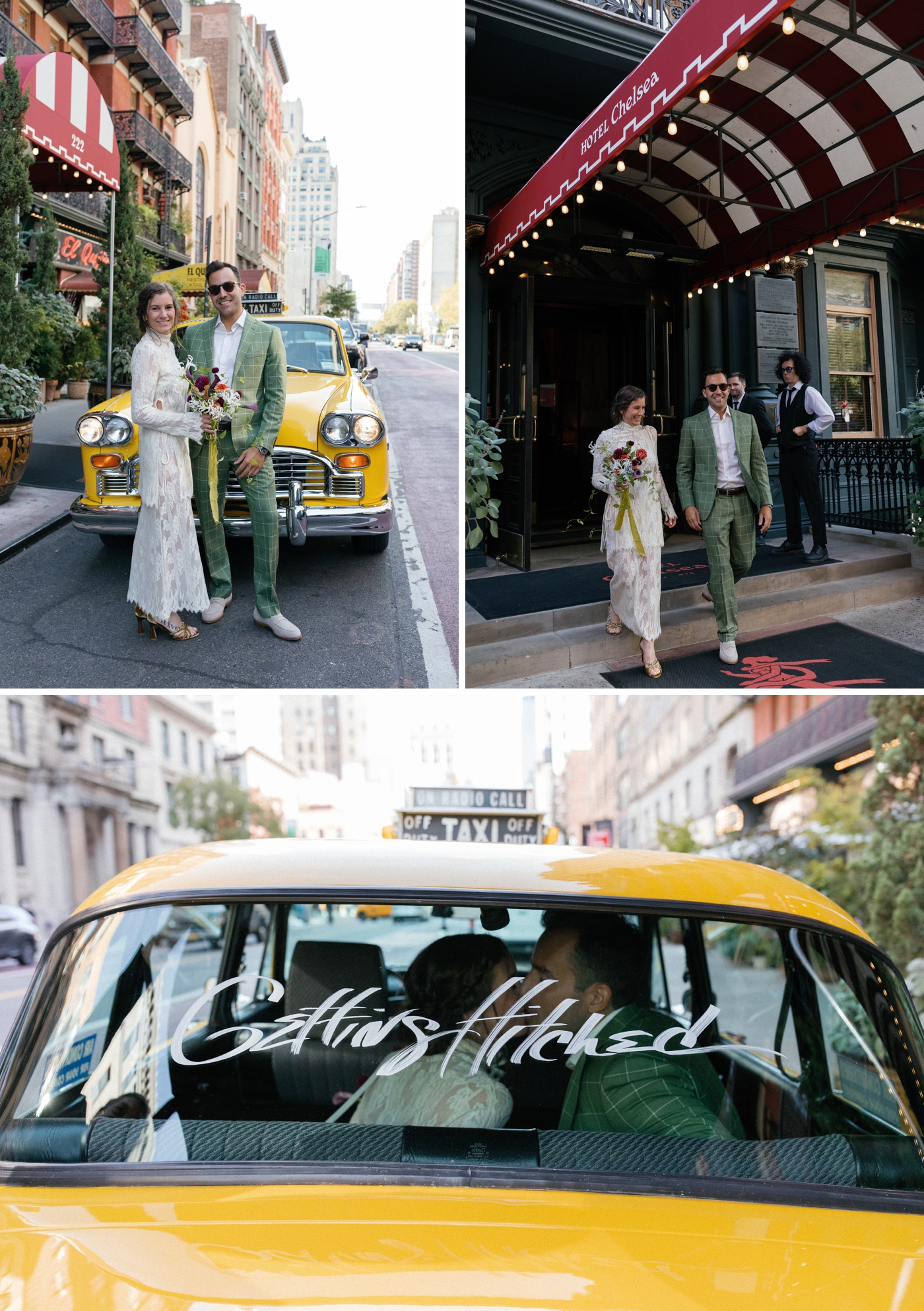 Vintage taxi for a NYC Elopement