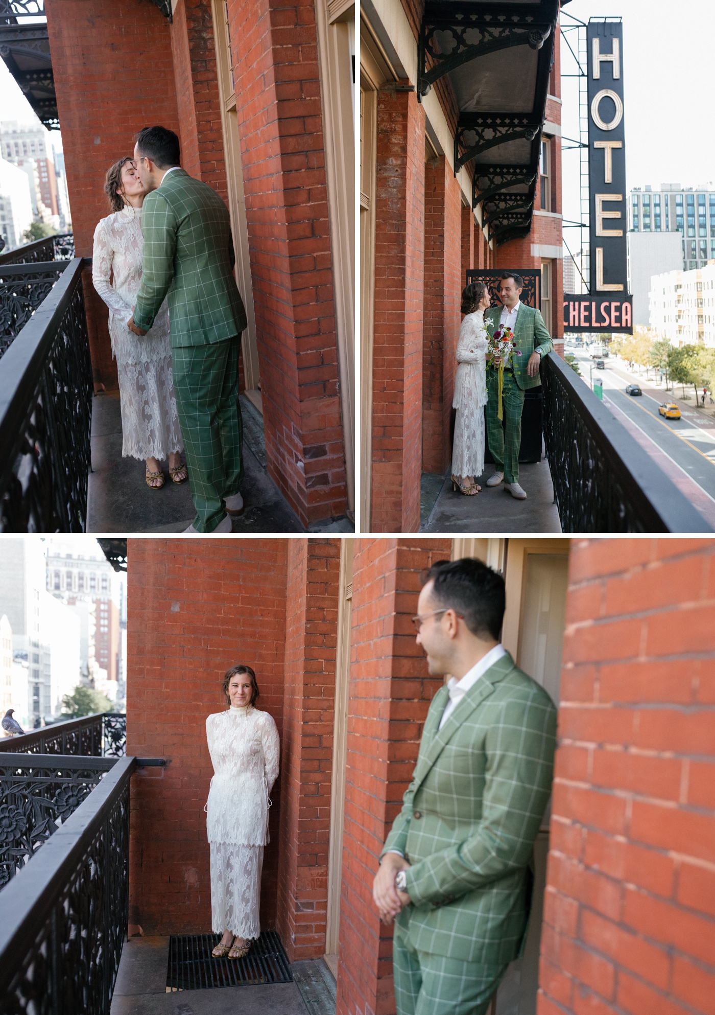Vintage elopement portraits at Hotel Chelsea