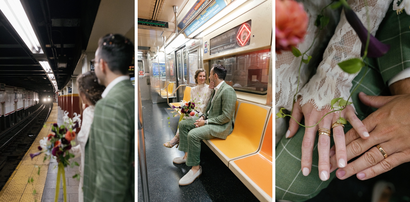 Vintage Elopement on the NYC Subway