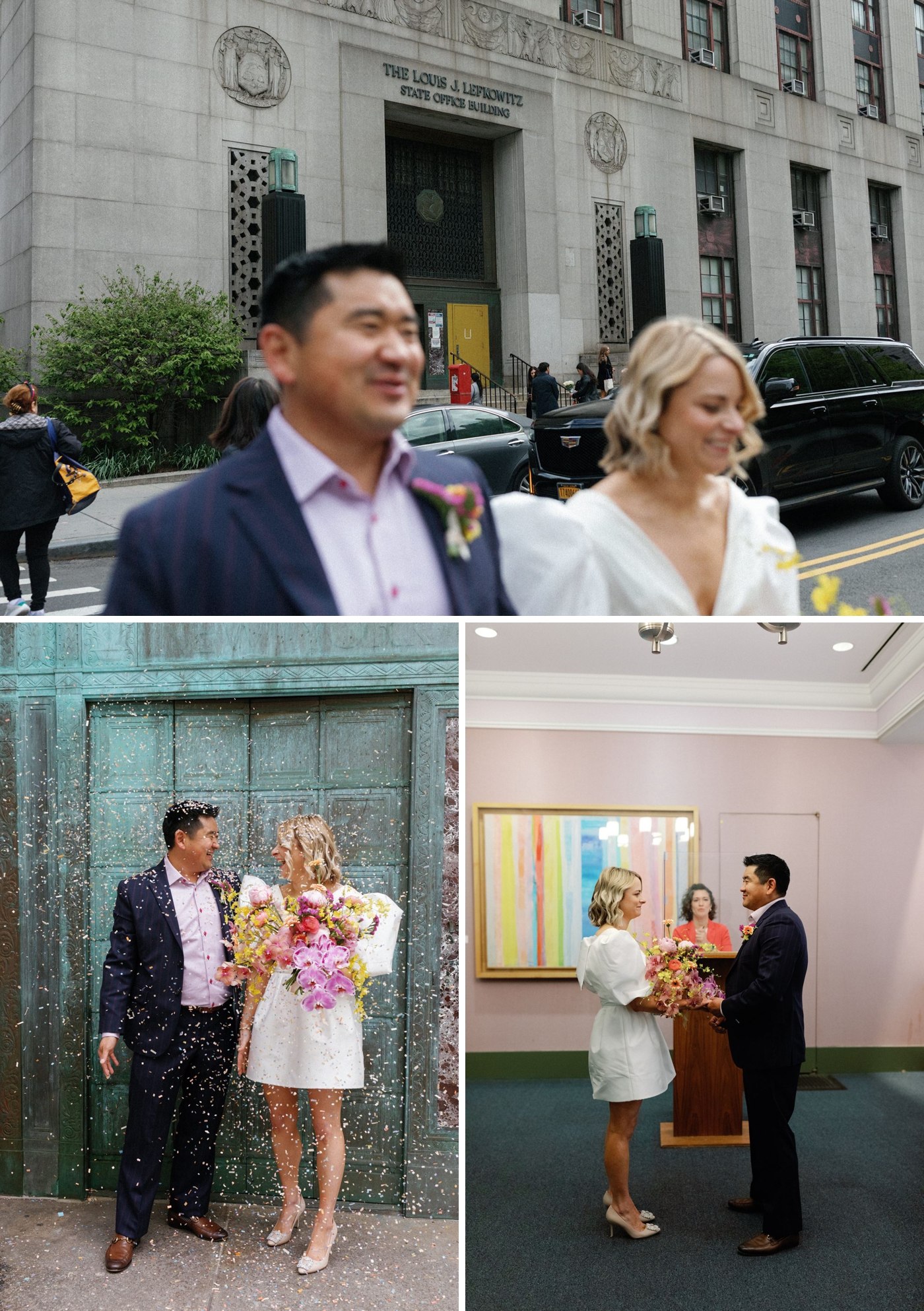 NYC city hall elopement timeline with City Hall ceremony