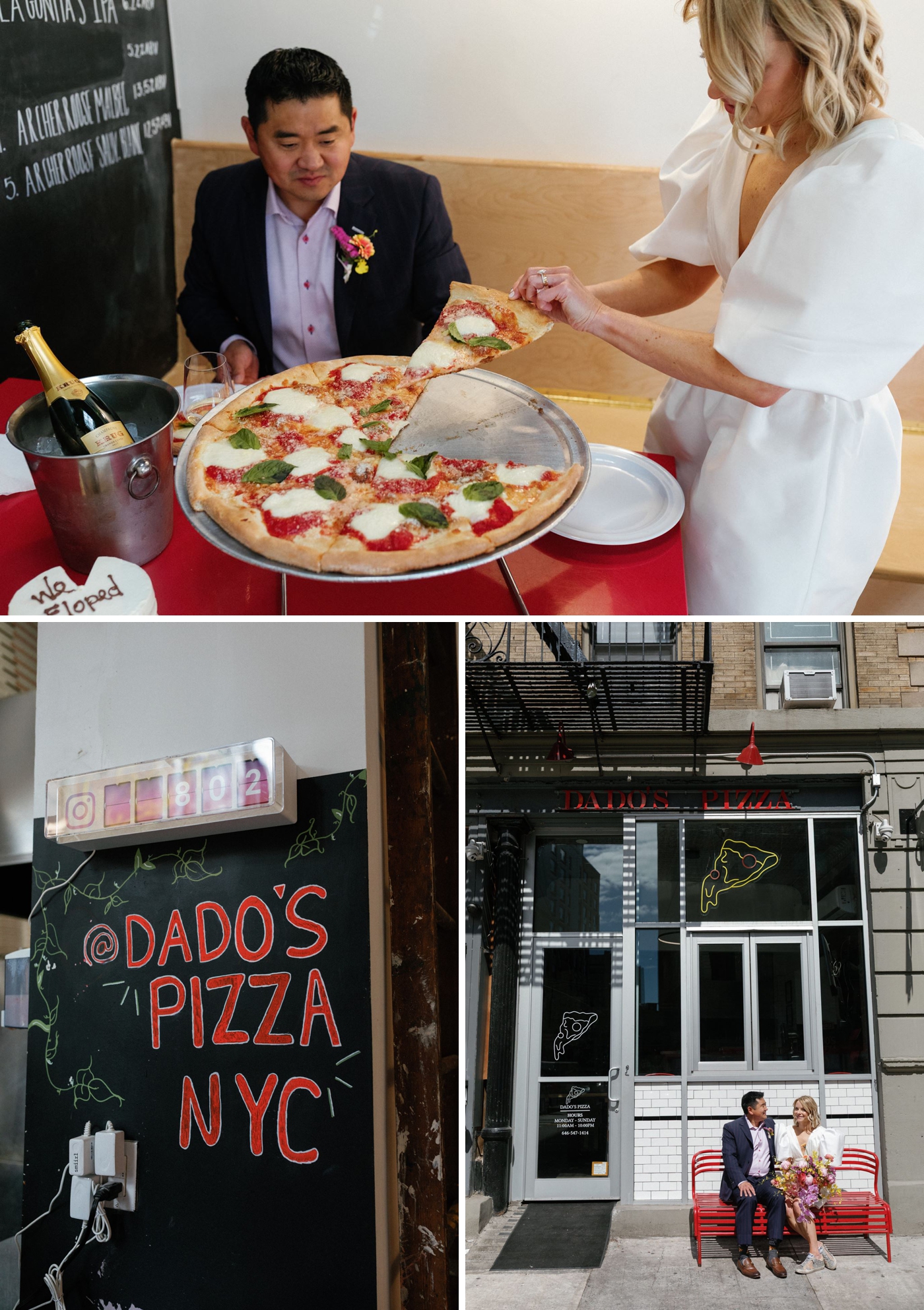 Stop for pizza during a NYC elopement 